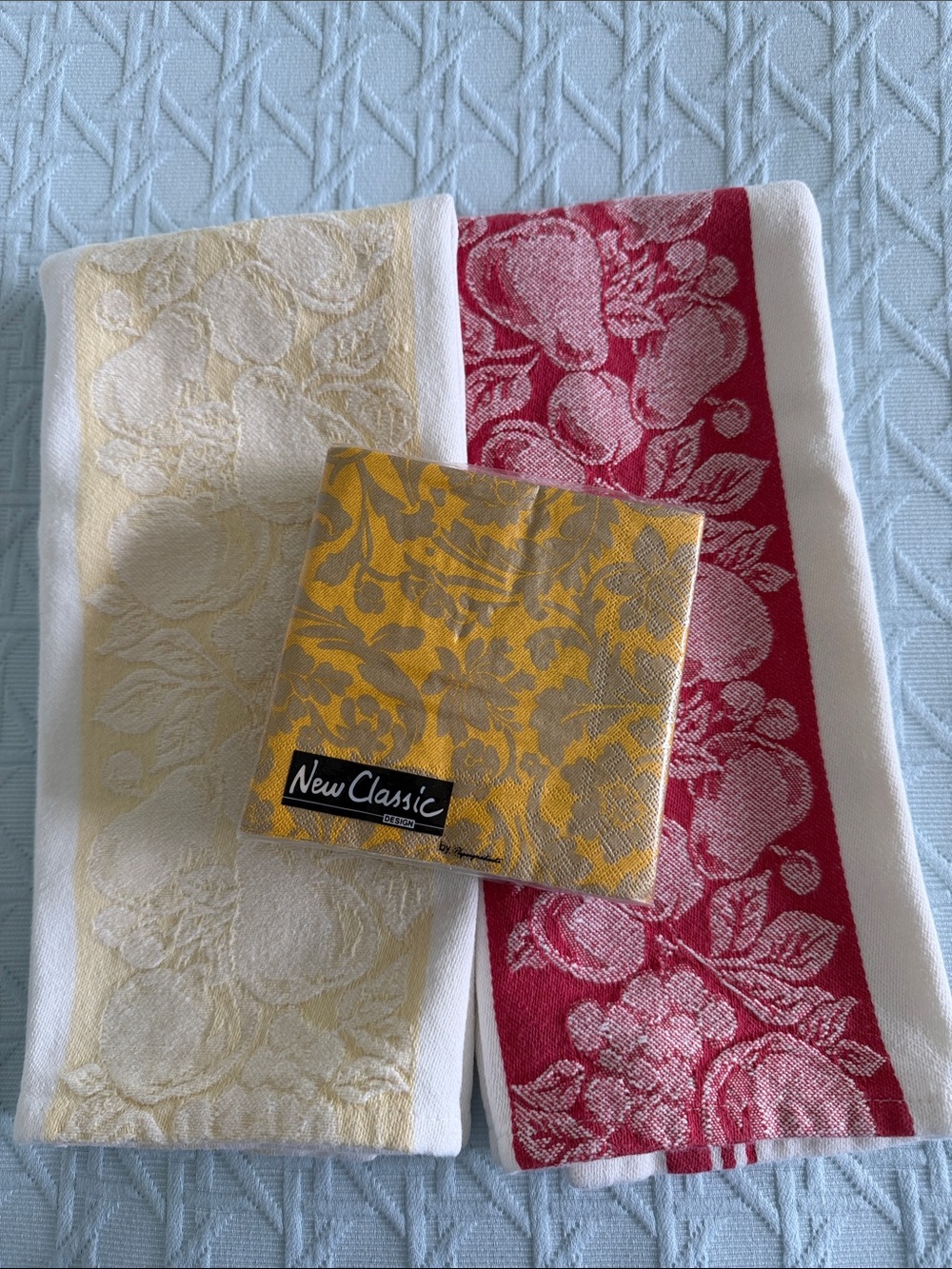 Fruit kitchen towel set & cocktail paper napkins
